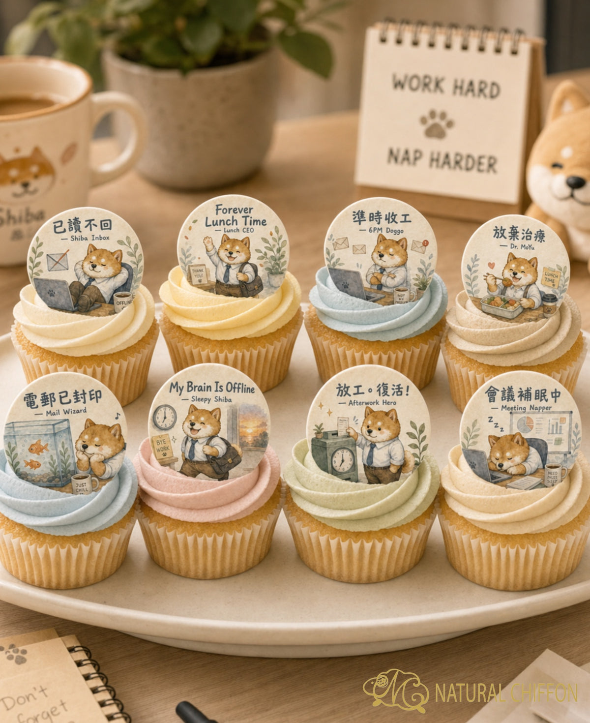 Working Shiba｜辦公室柴犬散水・8款設計・可改文字