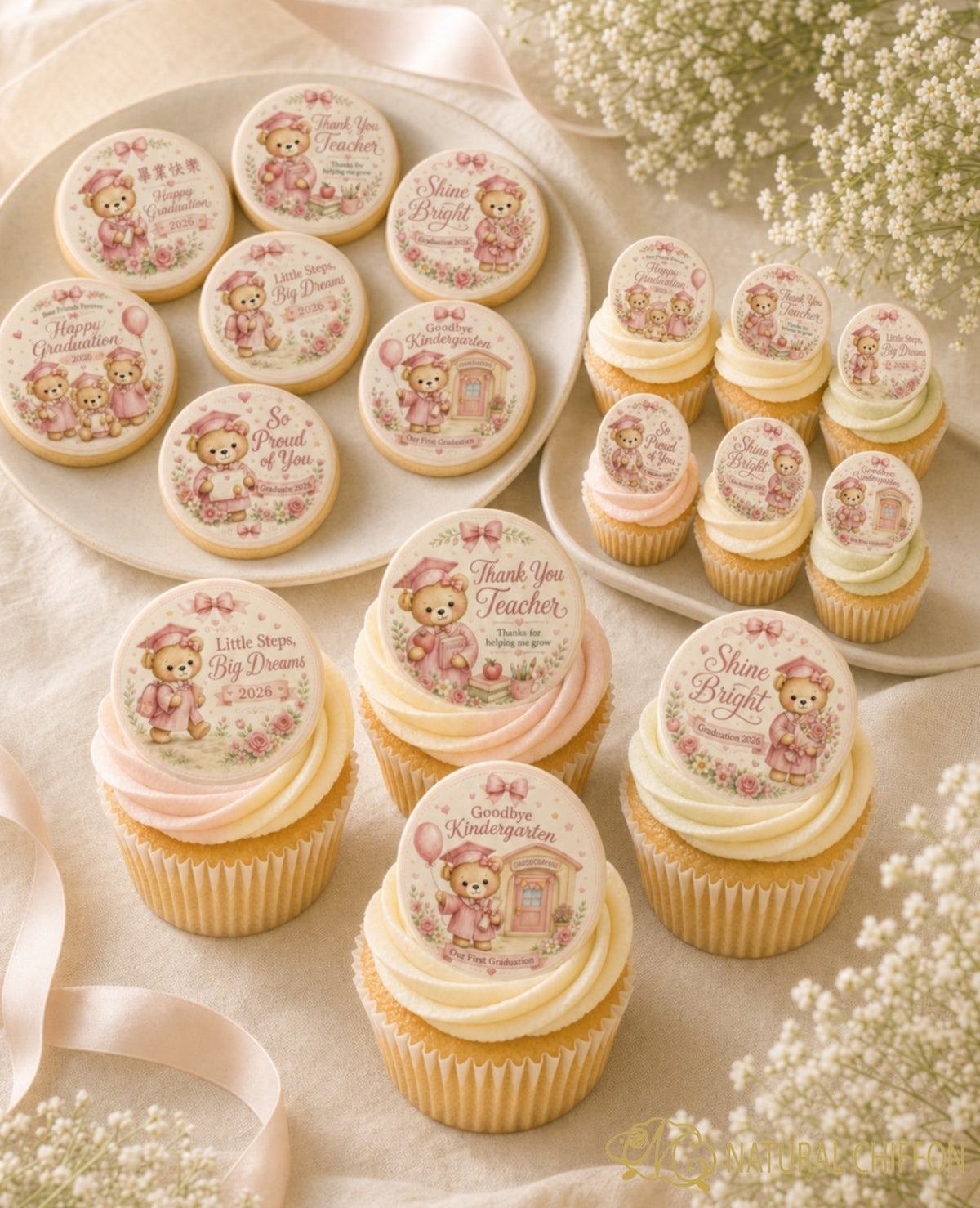 Graduation Dessert Set｜粉彩畢業甜點・即選即印