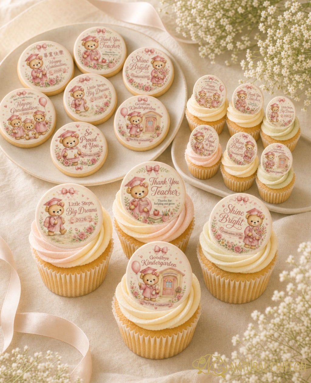 Graduation Dessert Set｜粉彩畢業甜點・8款設計・可改文字
