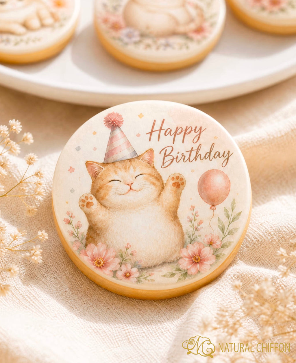 Cute Fat Cat Birthday｜可愛胖貓生日・8款設計・可改文字