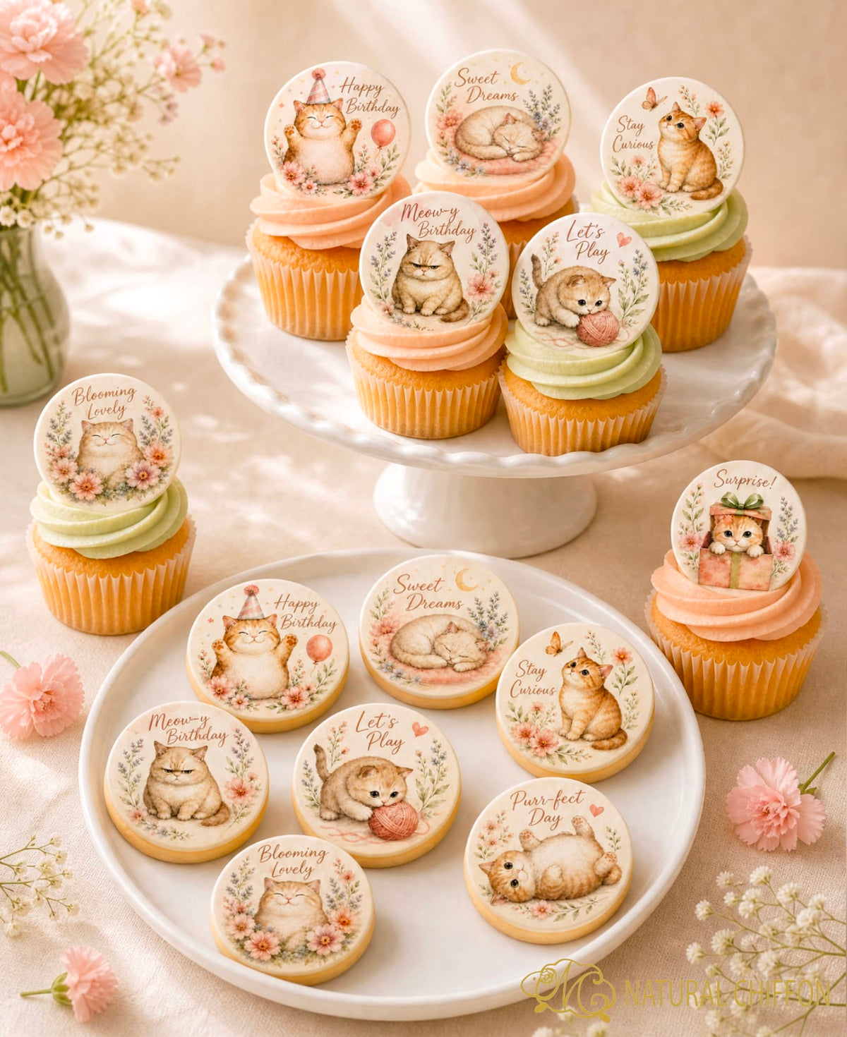 Cute Fat Cat Birthday｜可愛胖貓生日・8款設計・可改文字