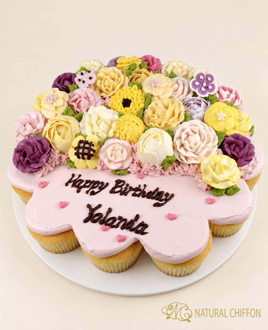 CC107｜韓式花卉生日 Cupcake Cake｜19件裝