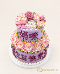 TF108  2層花卉蛋糕 約 4.5吋+6.5吋 (約3磅)