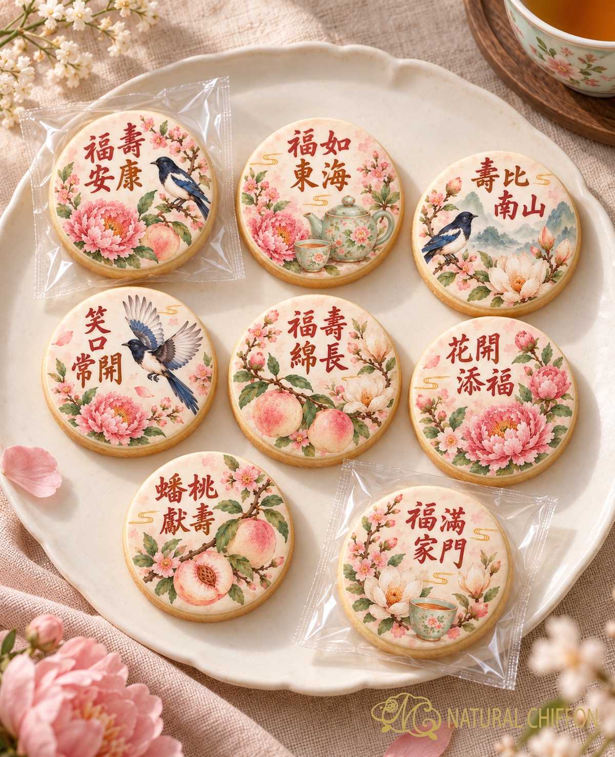 福壽花開｜印圖曲奇八款設計