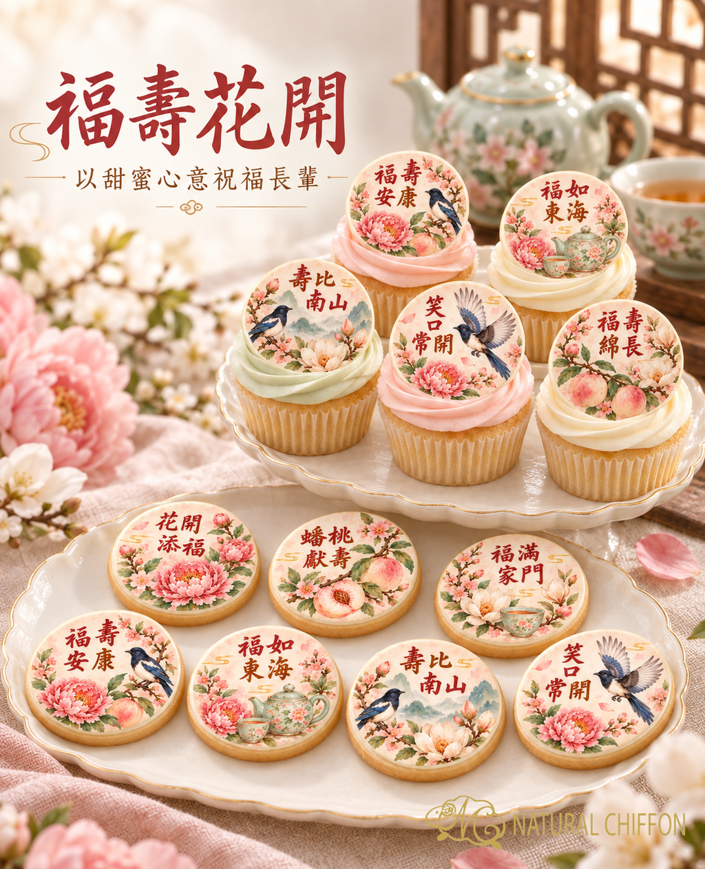 福壽花開｜甜點主題封面