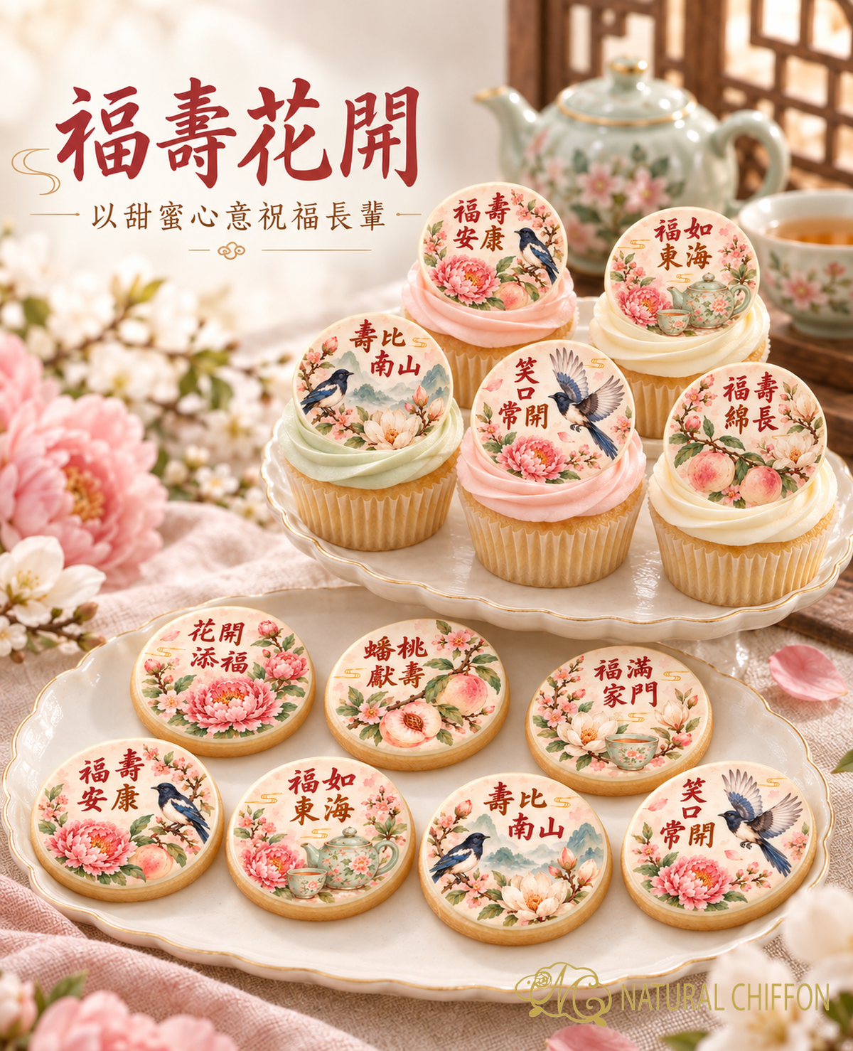 福壽花開｜甜點主題封面