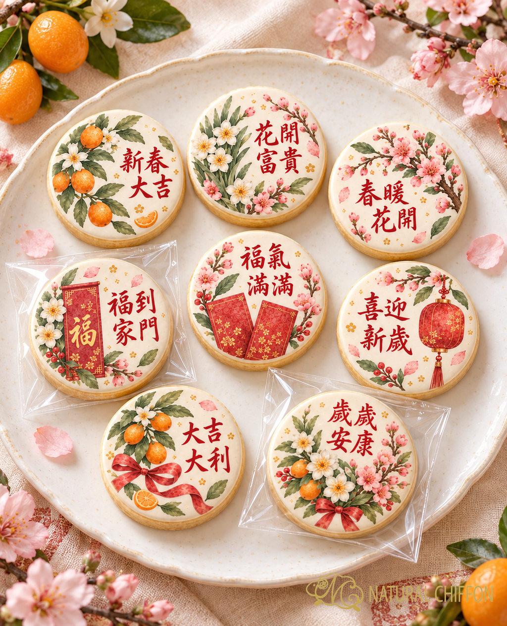 花開迎福｜印圖曲奇八款設計