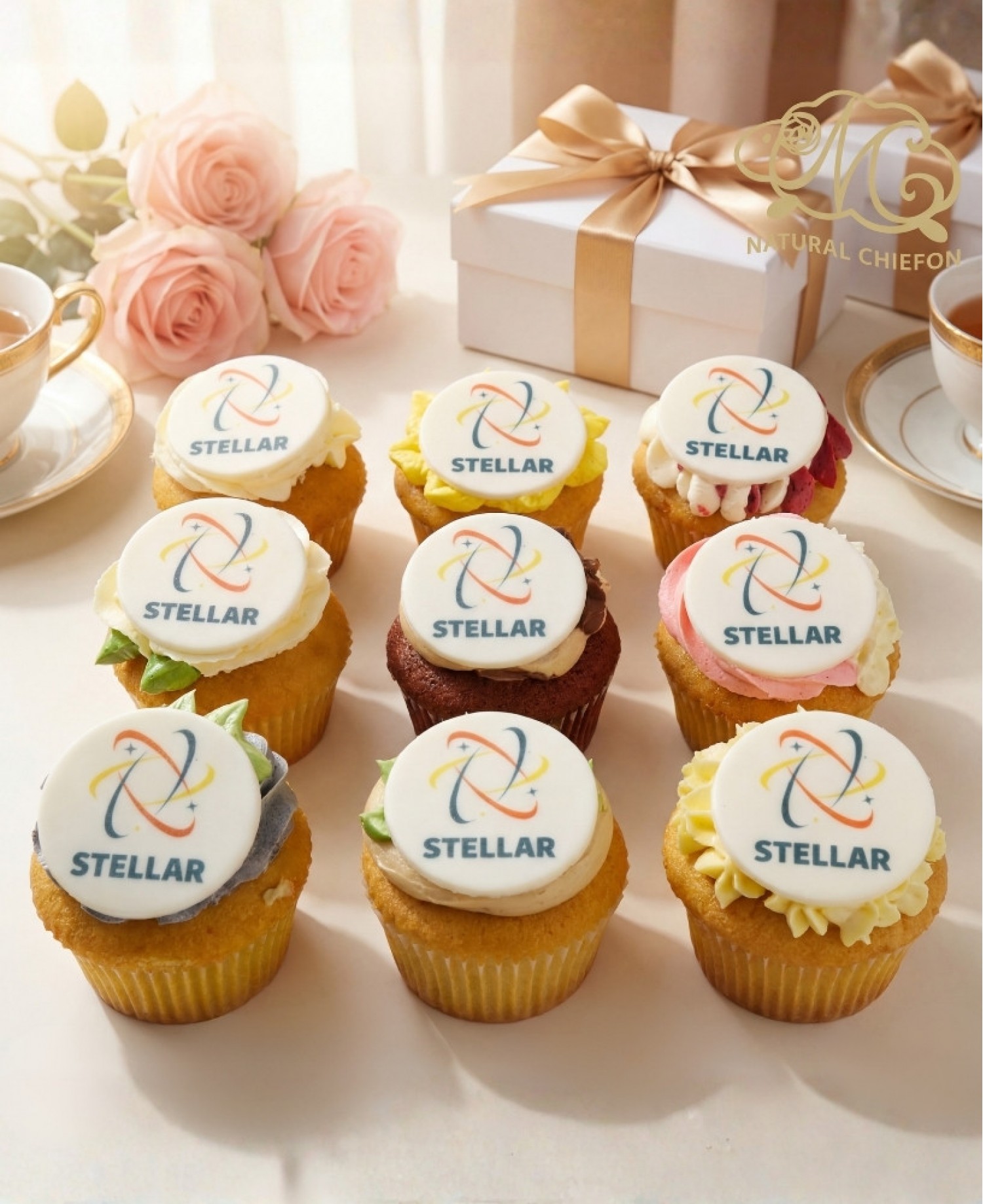 圓形5cm Logo朱古力牌Cupcake